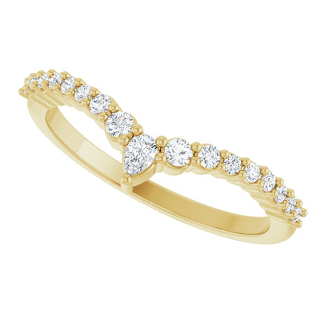 14K Yellow Gold 1/4 CTW Natural Diamond Contour Band
