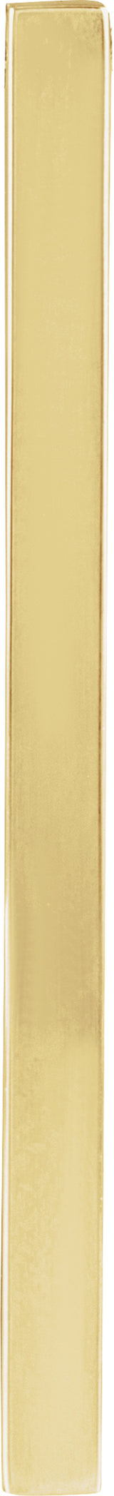 18K Yellow Gold-Plated Sterling Silver Engravable Four-Sided Bar Pendant