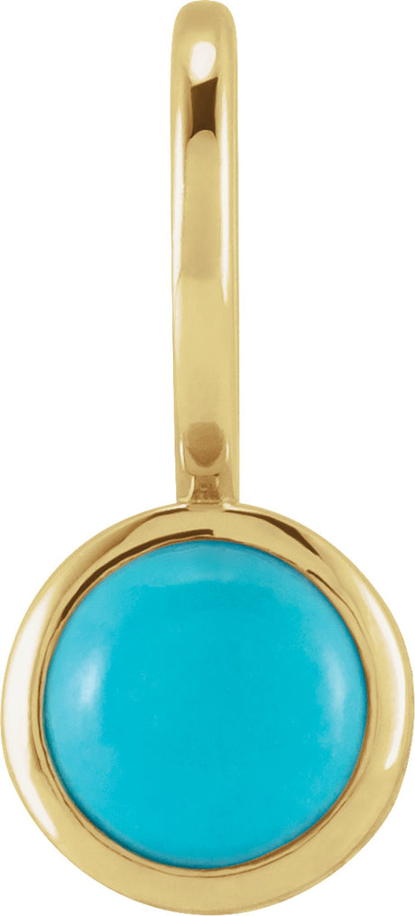 14K Yellow Gold Natural Turquoise Charm/Pendant