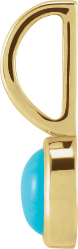 14K Yellow Gold Natural Turquoise Charm/Pendant