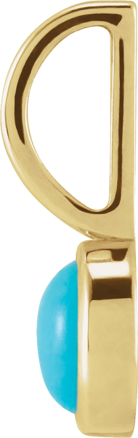 14K Yellow Natural Turquoise Charm/Pendant