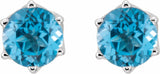 14K White Natural Swiss Blue Topaz Earrings