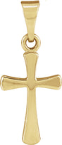 18K Yellow Gold-Plated Sterling Silver Cross Pendant