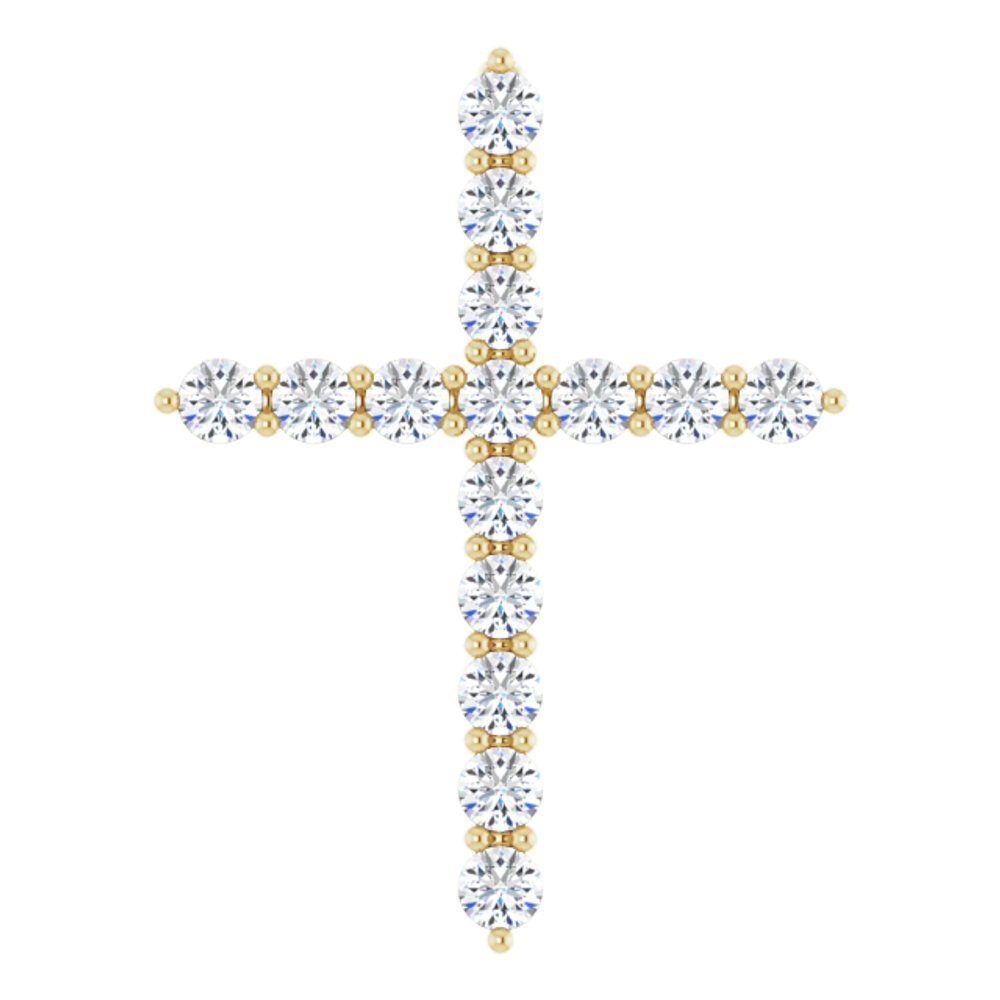 14K Yellow Gold 1/2 CTW Natural Diamond Cross Pendant
