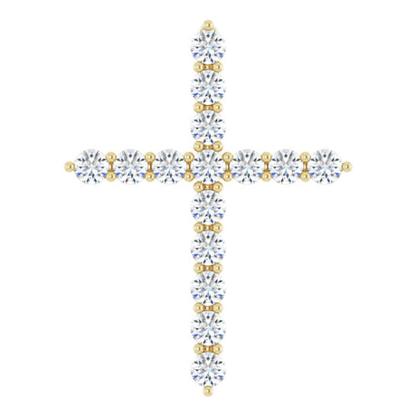 14K Yellow Gold 1/2 CTW Natural Diamond Cross Pendant