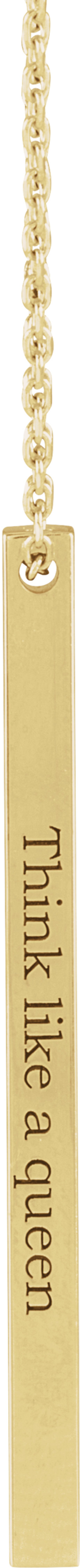 14K Yellow Gold Engravable Four-Sided Bar 16-18" Necklace