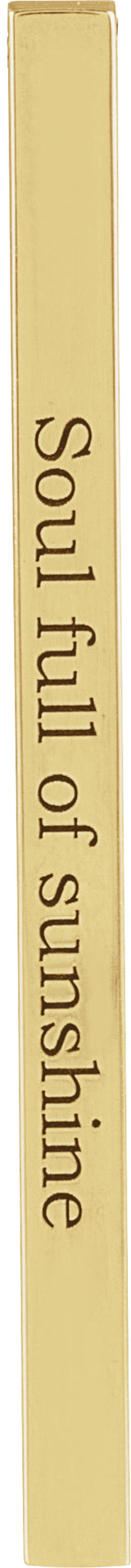 10K Yellow Engravable Four-Sided Bar Pendant