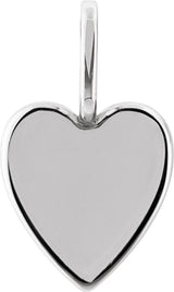 Sterling Silver Engravable Heart Charm/Pendant