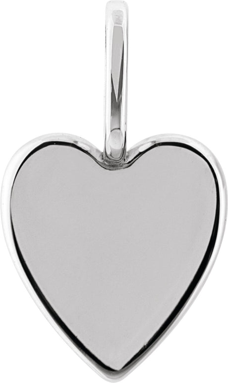 Sterling Silver Engravable Heart Charm/Pendant