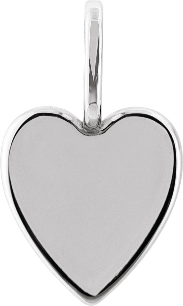 Sterling Silver Engravable Heart Charm/Pendant