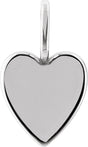 Sterling Silver Engravable Heart Charm/Pendant