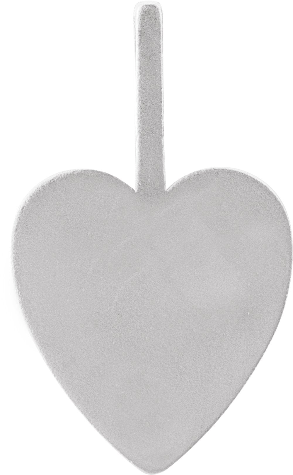 14K White Engravable Heart Charm/Pendant