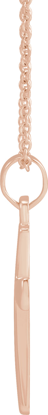 14K Rose Gold Cross 18" Necklace