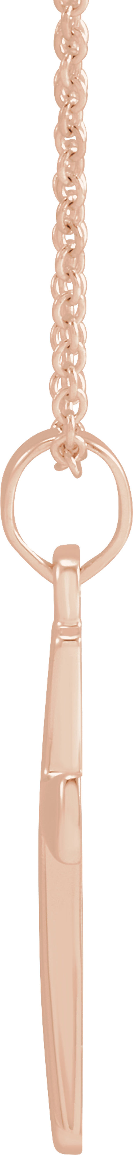 14K Rose Gold Cross 18" Necklace