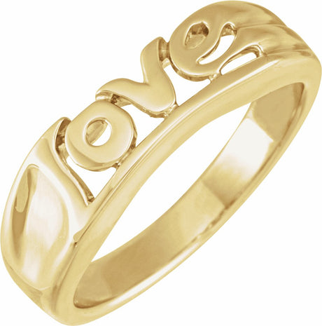 14K Yellow Love Ring