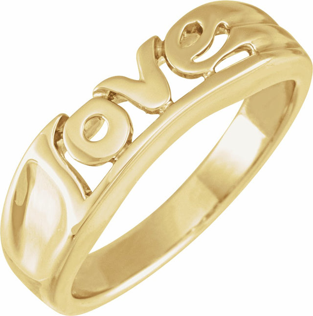 14K Yellow Love Ring