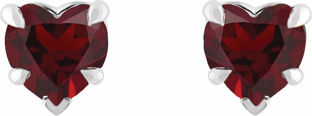 Sterling Silver Natural Mozambique Garnet Stud Earrings