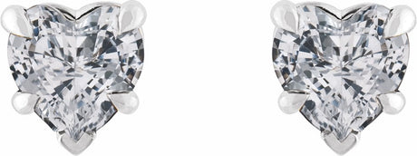 14K White Natural White Sapphire Stud Earrings