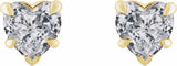14K Yellow Natural White Sapphire Stud Earrings