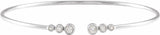 14K White 1/4 CTW Natural Diamond Cuff 7" Bracelet