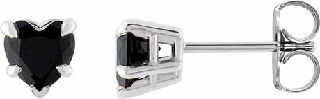14K White Gold Natural Black Onyx Stud Earrings