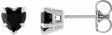14K White Gold Natural Black Onyx Stud Earrings