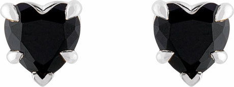 Sterling Silver Natural Black Onyx Stud Earrings