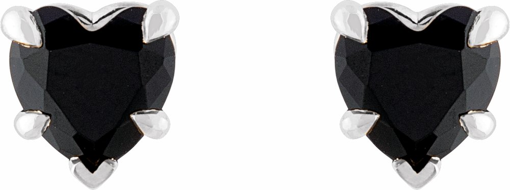 Sterling Silver Natural Black Onyx Stud Earrings