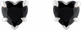 14K White Natural Black Onyx Stud Earrings