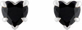 14K White Gold Natural Black Onyx Stud Earrings