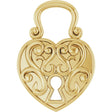 14K Yellow 15.3x10.7 mm Vintage-Inspired Lock Pendant