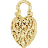 14K Yellow 15.3x10.7 mm Vintage-Inspired Lock Pendant