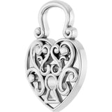 Sterling Silver 15.3x10.7 mm Vintage-Inspired Lock Pendant