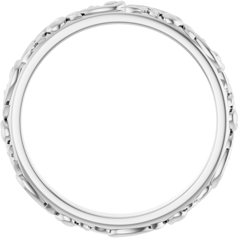 14K X1 White 2.5 mm Sculptural Band Size 7