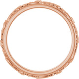 14K Rose Gold 2.5 mm Sculptural Band Size 7