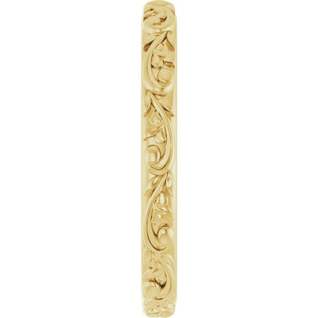 10K Yellow Gold 2.5 mm Sculptural Band Size 7