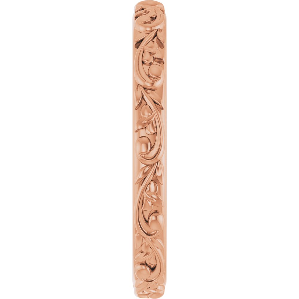 14K Rose Gold 2.5 mm Sculptural Band Size 7