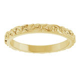 10K Yellow Gold 2.5 mm Sculptural Band Size 7