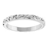 Sterling Silver Floral-Inspired Band Size 7