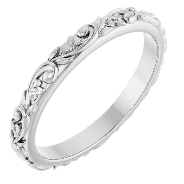 Sterling Silver 2.5 mm Sculptural Band Size 7