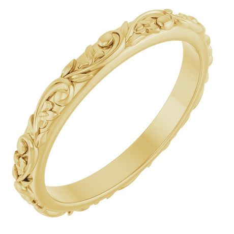 10K Yellow Gold 2.5 mm Sculptural Band Size 7