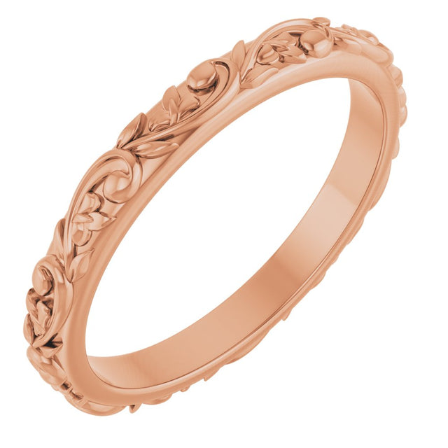 10K Rose 2.5 mm Sculptural Band Size 7