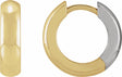 14K Yellow/White Gold Hinged 14.25 mm Hoop Earrings