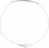 Sterling Silver Curved Bar 6 1/2-7 1/2" Bracelet