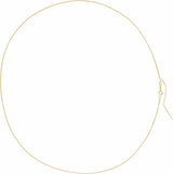 14K Yellow Gold 1 mm Adjustable Threader Box 16-22" Chain
