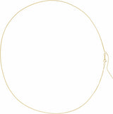 14K Yellow Gold 1 mm Adjustable Threader Box 16-22" Chain