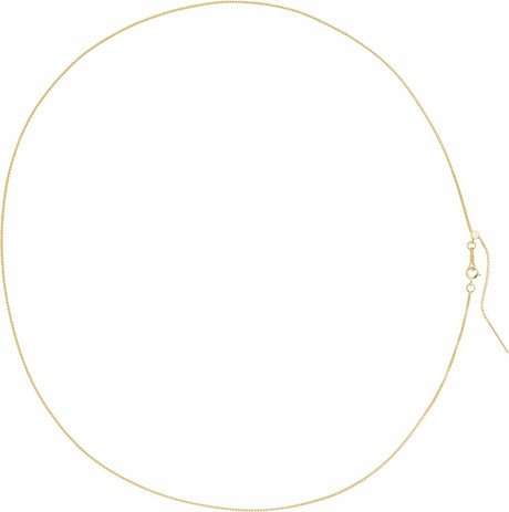 14K Yellow Gold 1 mm Adjustable Threader Box 16-22" Chain