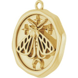 14K Yellow Moth Spirit Animal Pendant