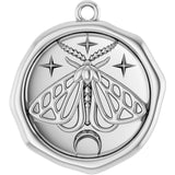 10K White Moth Spirit Animal Dangle