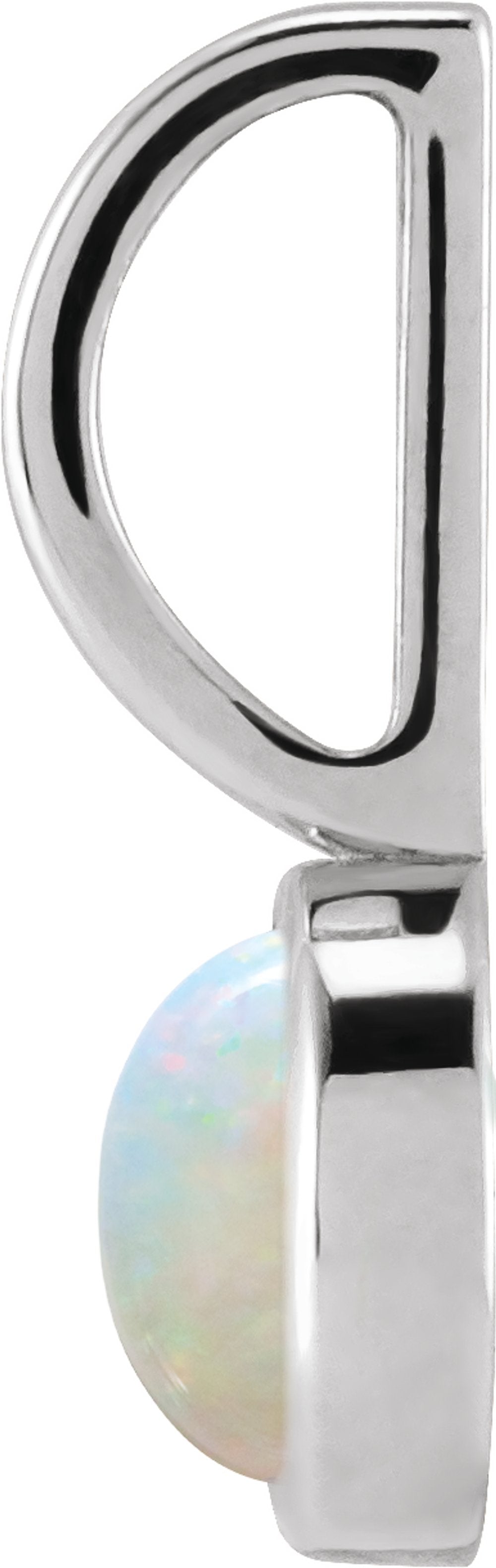 Sterling Silver Natural White Opal Charm/Pendant